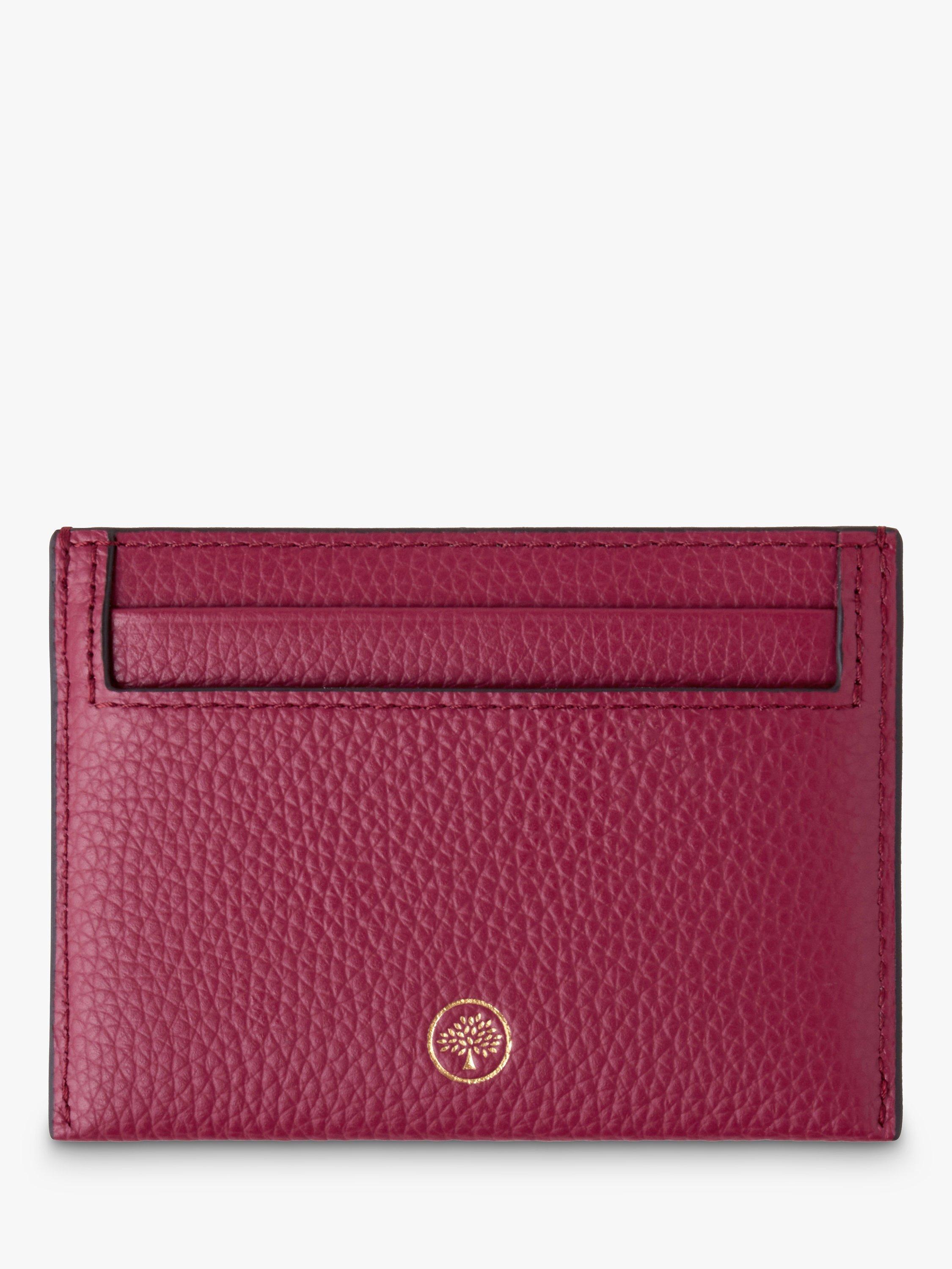 Mulberry Continental Classic Grain Credit Card Slip, Wild Berry