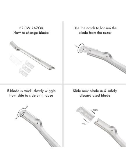 Tweezerman Brow Razor Replacement Blades, x 4 - view 2, 