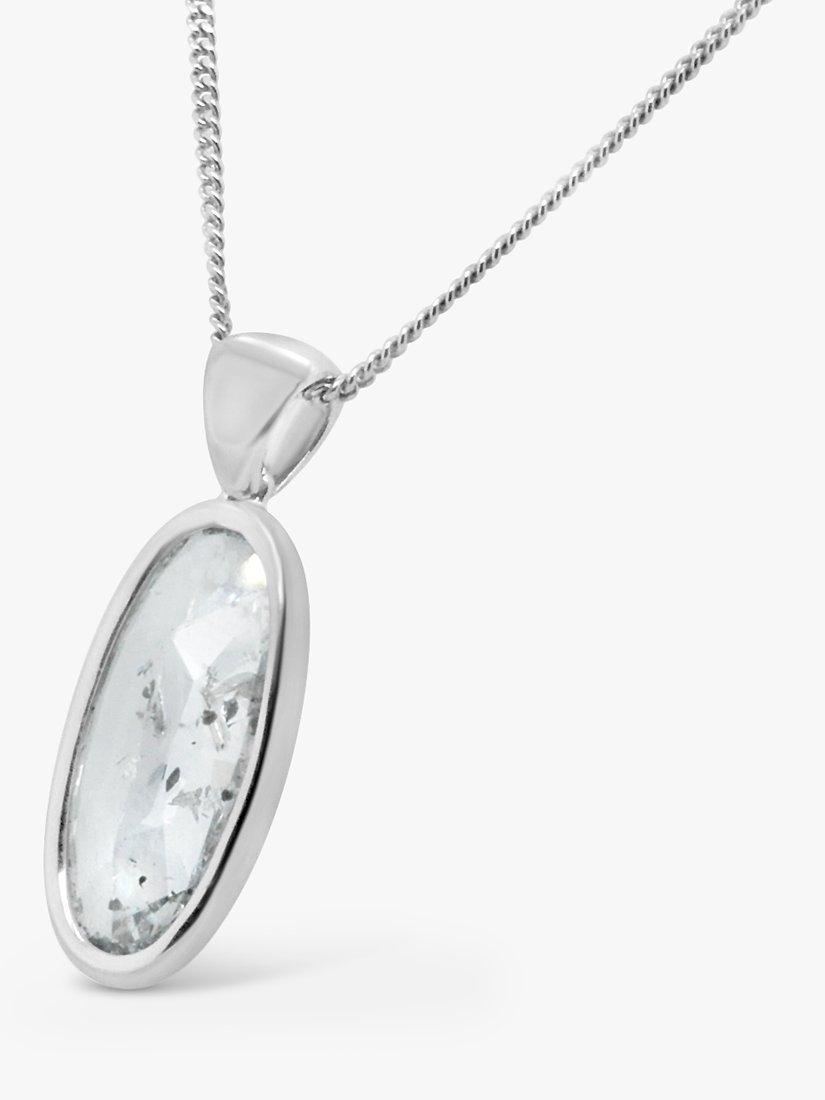 Product image 1 of 4, which shows Milton & Humble Jewellery Pre-Loved 18ct White Gold Oval Diamond Pendant Necklace