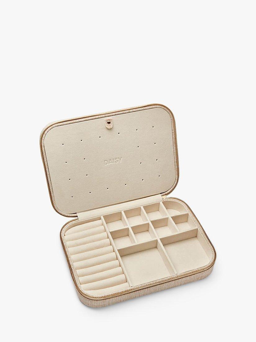 Daisy London Linen Jewellery Box, Natural