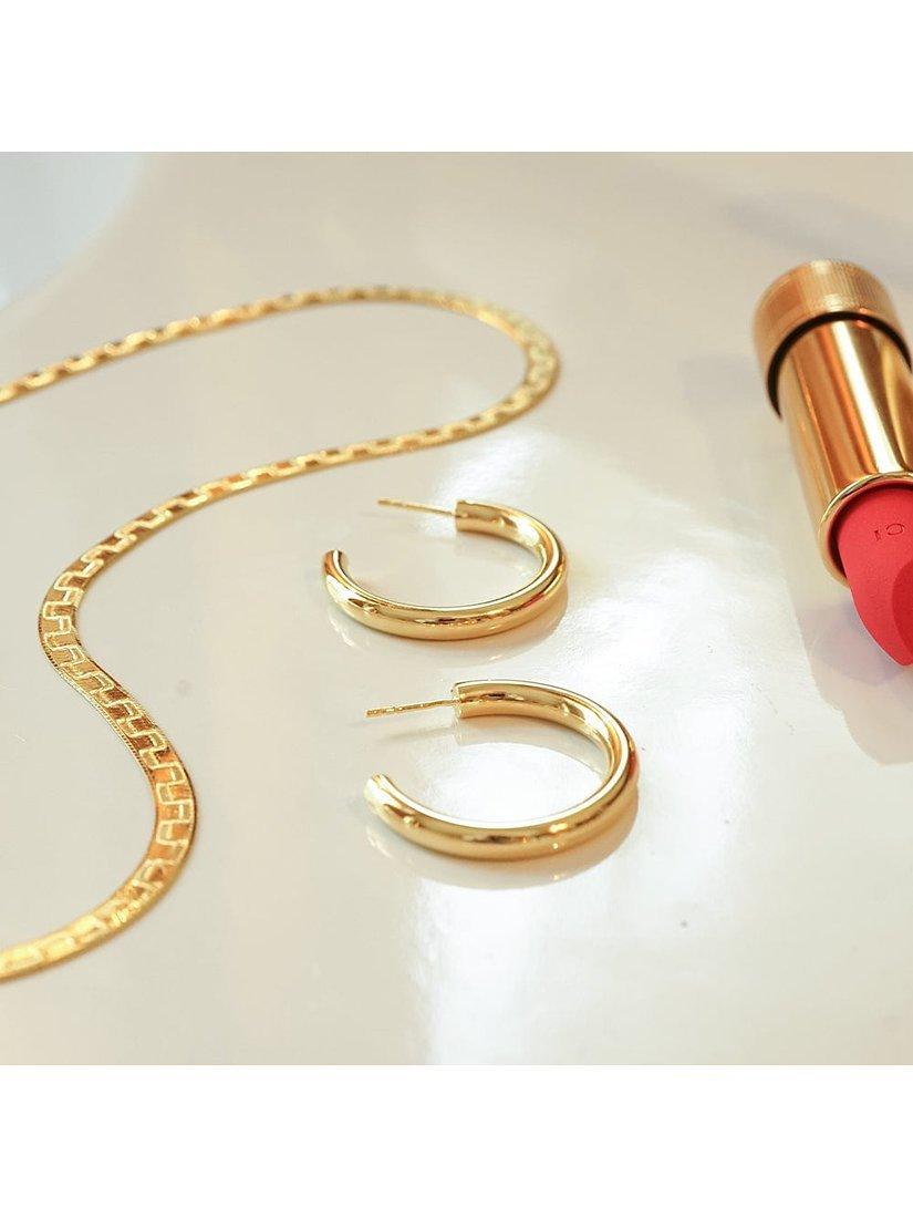 Product image 2 of 4, which shows Daisy London Hoop Earrings, Gold