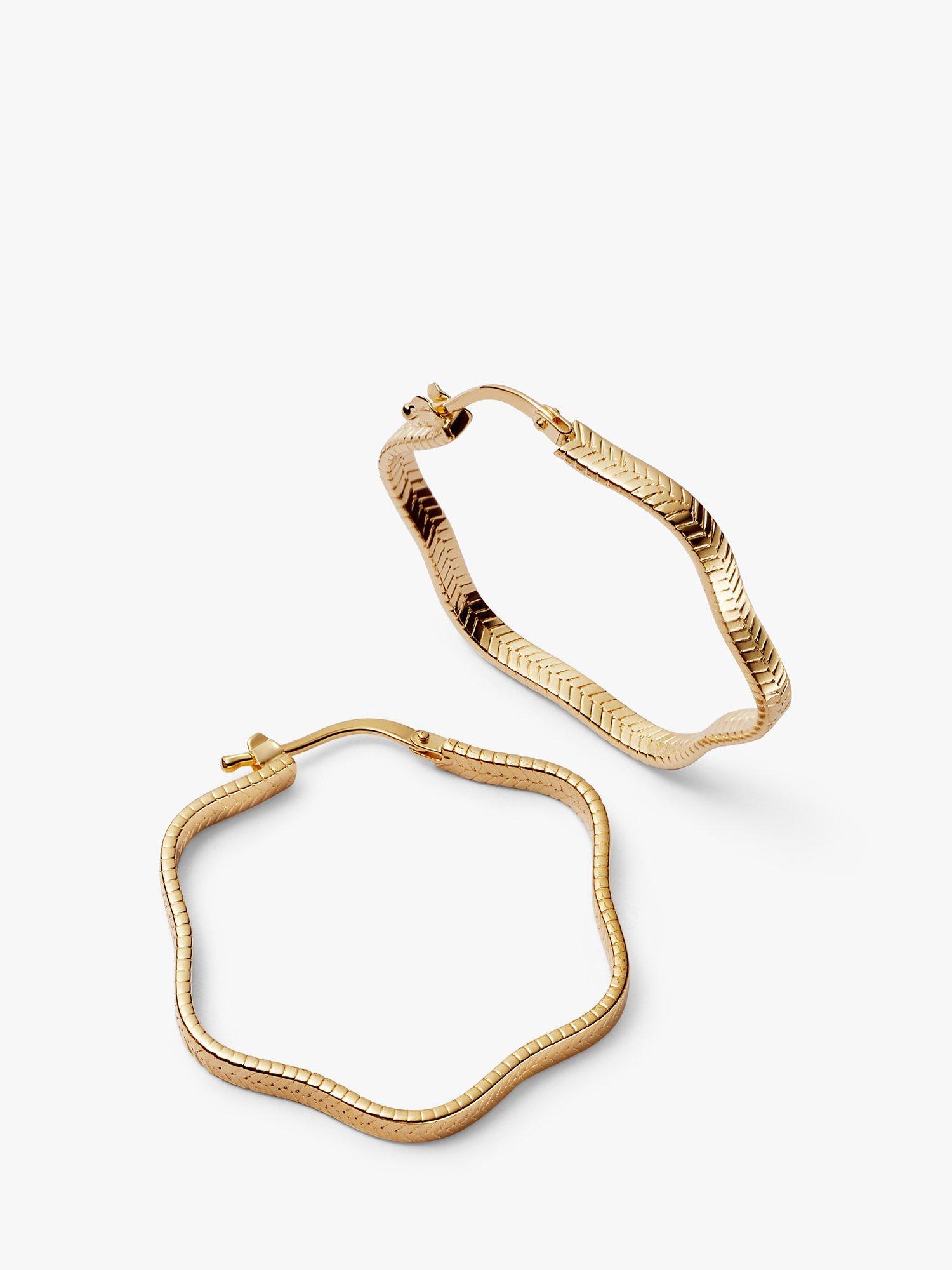 Daisy London Snake Wavy Hoop Earrings