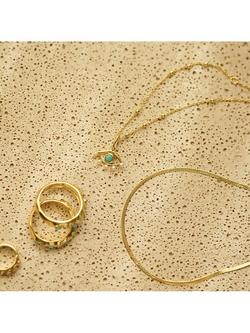 Daisy London Evil Eye Turquoise & Pearl Pendant Necklace, Gold - view 2, Gold