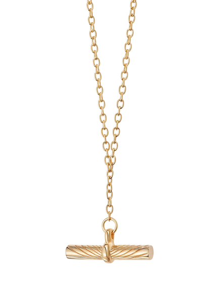 Daisy London Estée Lalonde T-Bar Pendant Necklace, Gold