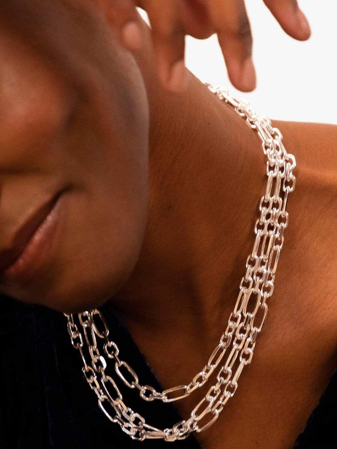 Product image 3 of 4, which shows Daisy London Magnus Chain Necklace, Silver