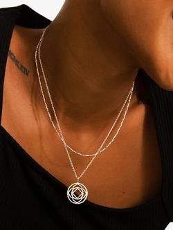 Daisy London Isla Tidal Twist Chain Necklace, Gold - view 2, Silver