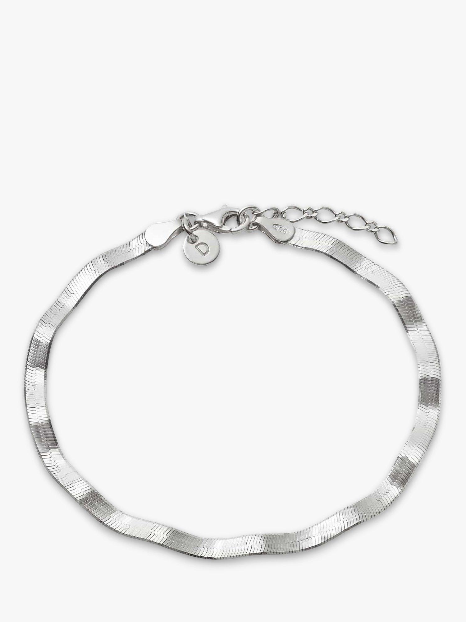 Daisy London Estée Lalonde Wavy Snake Chain Bracelet, Silver
