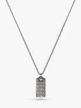 Coach Signature C Motif Tag Necklace, Silver