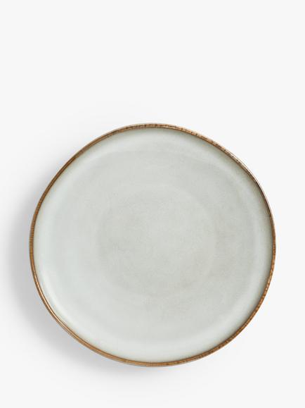 John Lewis Iver Reactive Glaze Stoneware Side Plate, 21cm, Moonlight, Moonlight