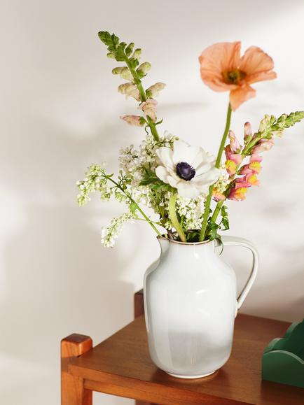 John Lewis Iver Reactive Glaze Stoneware Jug, 1.8L, Moonlight - view 2, Moonlight
