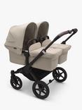 Bugaboo Donkey 5 Twin Pushchair & Carrycot, Midnight Black, Desert Taupe