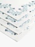 John Lewis Mila Floral Print Cotton Napkins, Set of 4, Blue