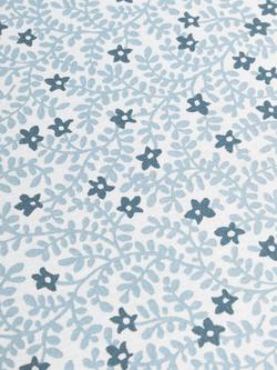 John Lewis Mila Floral Print Round Cotton Tablecloth, 180cm, Blue - view 2, Blue