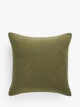 John Lewis Corded Square Cushion, Avocado