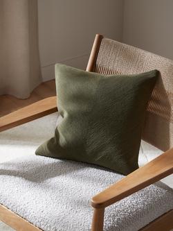 John Lewis Corded Square Cushion - view 2, Avocado