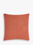 John Lewis Corded Square Cushion, Baked Clay