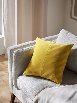 John Lewis Patchwork Chevron Cushion - view 2, Chartreuse