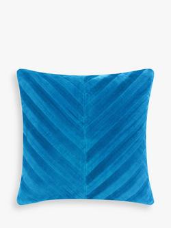 John Lewis Patchwork Chevron Cushion, Ultramarine