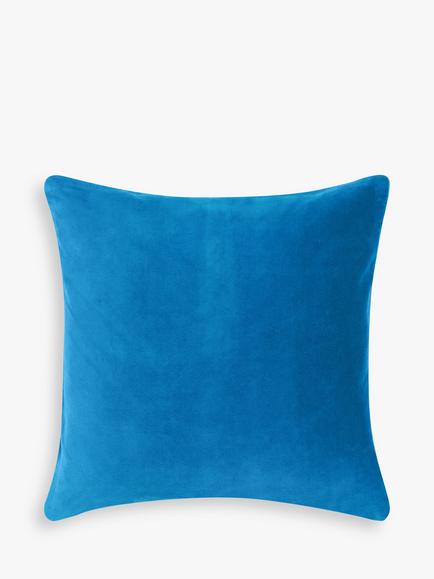 John Lewis Patchwork Chevron Cushion - view 2, Ultramarine