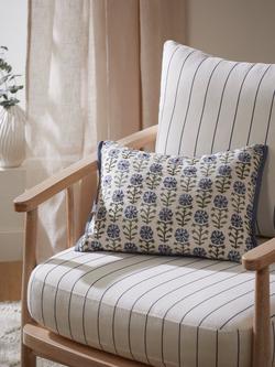 John Lewis Aria Cushion - view 2, Blue