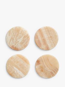 John Lewis Amber Onyx Marble Round Coasters, Set of 4, Amber, Multi Multi