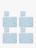 John Lewis Mila Placemat & Coaster, Set of 4, Blue