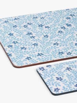 John Lewis ANYDAY Mila Placemat & Coaster, Set of 4, Blue - view 2, Blue