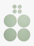 John Lewis Reversible Round Faux Leather Placemat & Coaster, Set of 4, Green