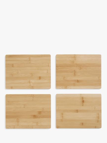 John Lewis Bamboo Placemats, Set of 4, Natural, Natural