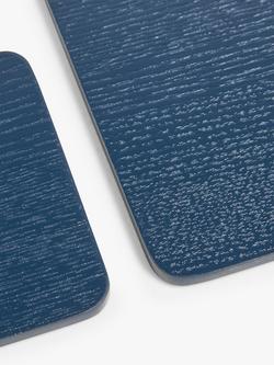John Lewis Wood Veneer Placemats & Coasters, Set of 4 - view 2, Navy Blue