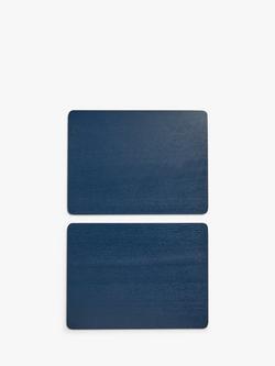 John Lewis ANYDAY Wood Effect Placemats, Set of 2, Navy