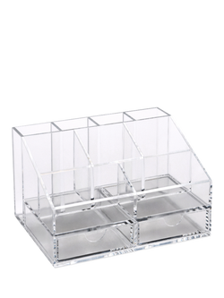 Osco Acrylic 2 Drawer Desk Organiser, Clear, Clear