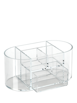 Osco Acrylic 6 Compartment Desk Organiser, Clear, Clear