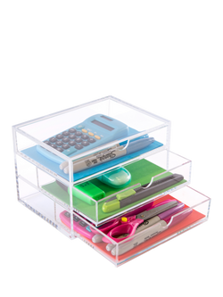 Osco Acrylic Desk Drawers, Clear - view 2, Clear