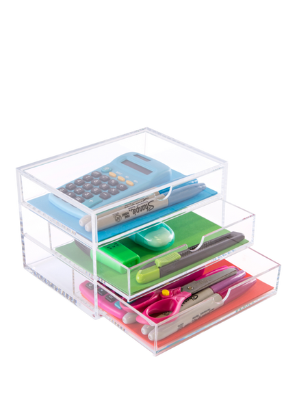 Osco Acrylic Desk Drawers, Clear - view 2, Clear