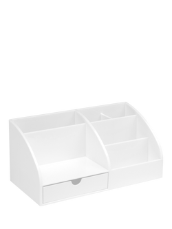 Osco Plastic Desk Organiser, White, White