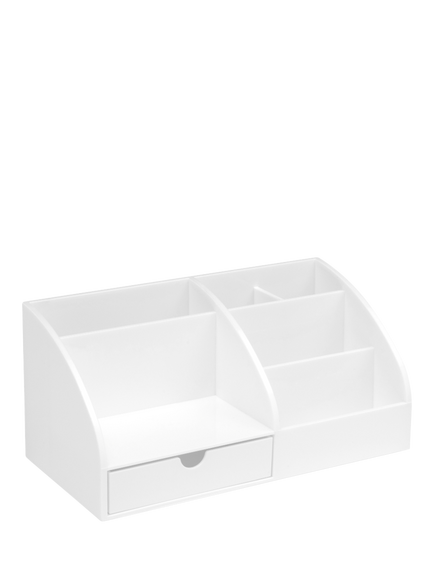 Osco Plastic Desk Organiser, White, White