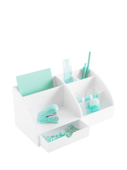 Osco Plastic Desk Organiser, White - view 2, White