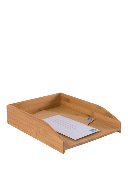 Osco Bamboo A4 Document Organiser, Brown - view 2, Brown