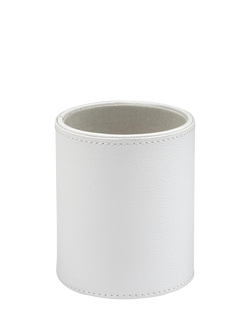 Osco Faux Leather Pen Pot, White
