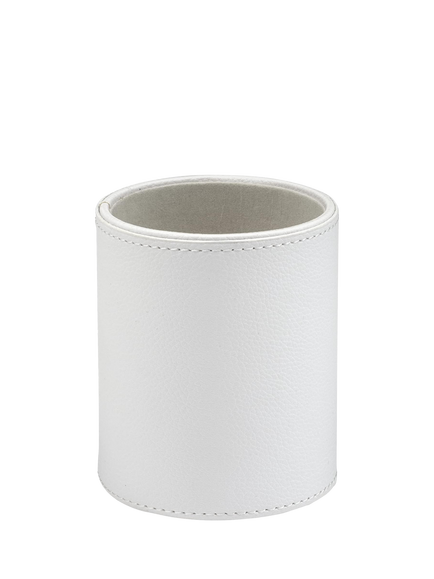 Osco Faux Leather Pen Pot, White