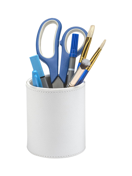 Osco Faux Leather Pen Pot - view 2, White
