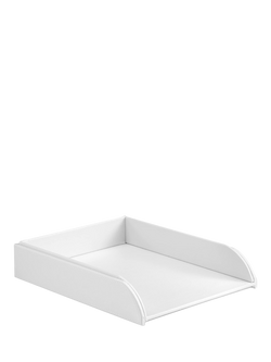 Osco Faux Leather Stackable Letter Tray, White, White