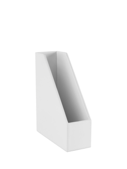 Osco Faux Leather Magazine Holder, White