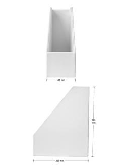 Osco Faux Leather Magazine Holder - view 2, White