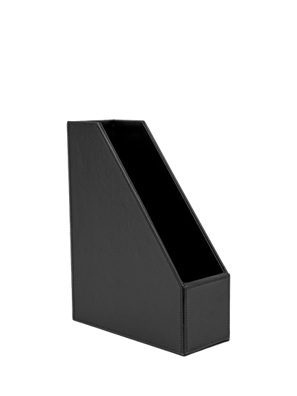 Osco Faux Leather Magazine Holder, Black