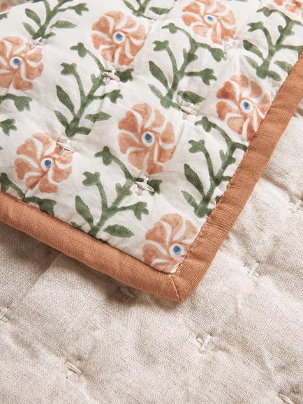 John Lewis Aria Reversible Quilt - view 2, Terracotta