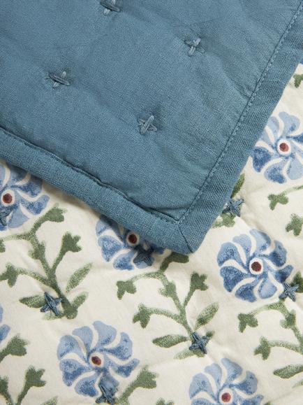 John Lewis Aria Reversible Quilt - view 2, Blue