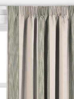 John Lewis Denver Stripe Made to Measure Curtains or Roman Blind, Myrtle Green - view 2, Myrtle Green