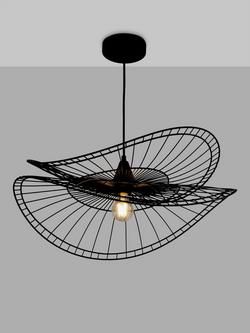 John Lewis Hiko Dual Layer 60 Pendant Ceiling Light, Black, Black